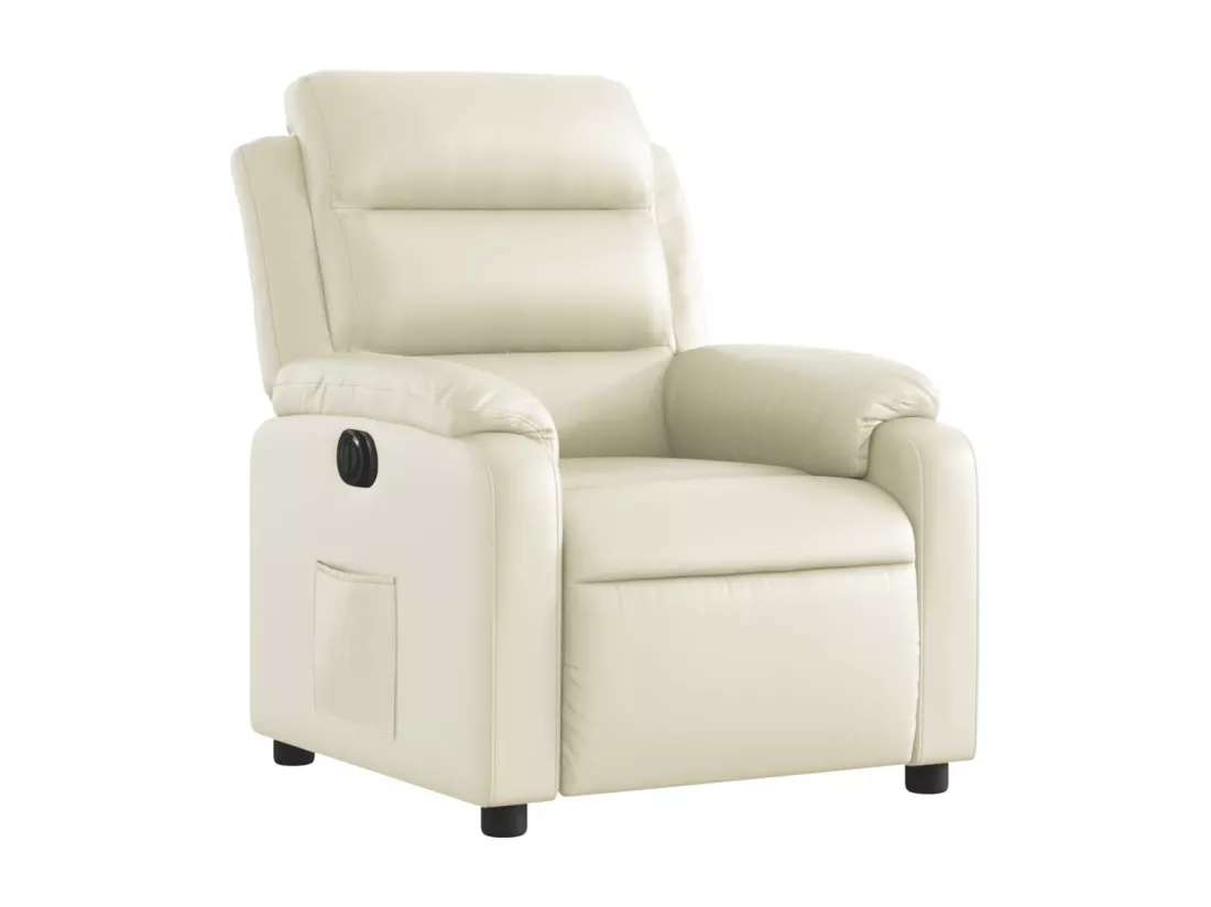 Fauteuil inclinable électrique Crème Similicuir