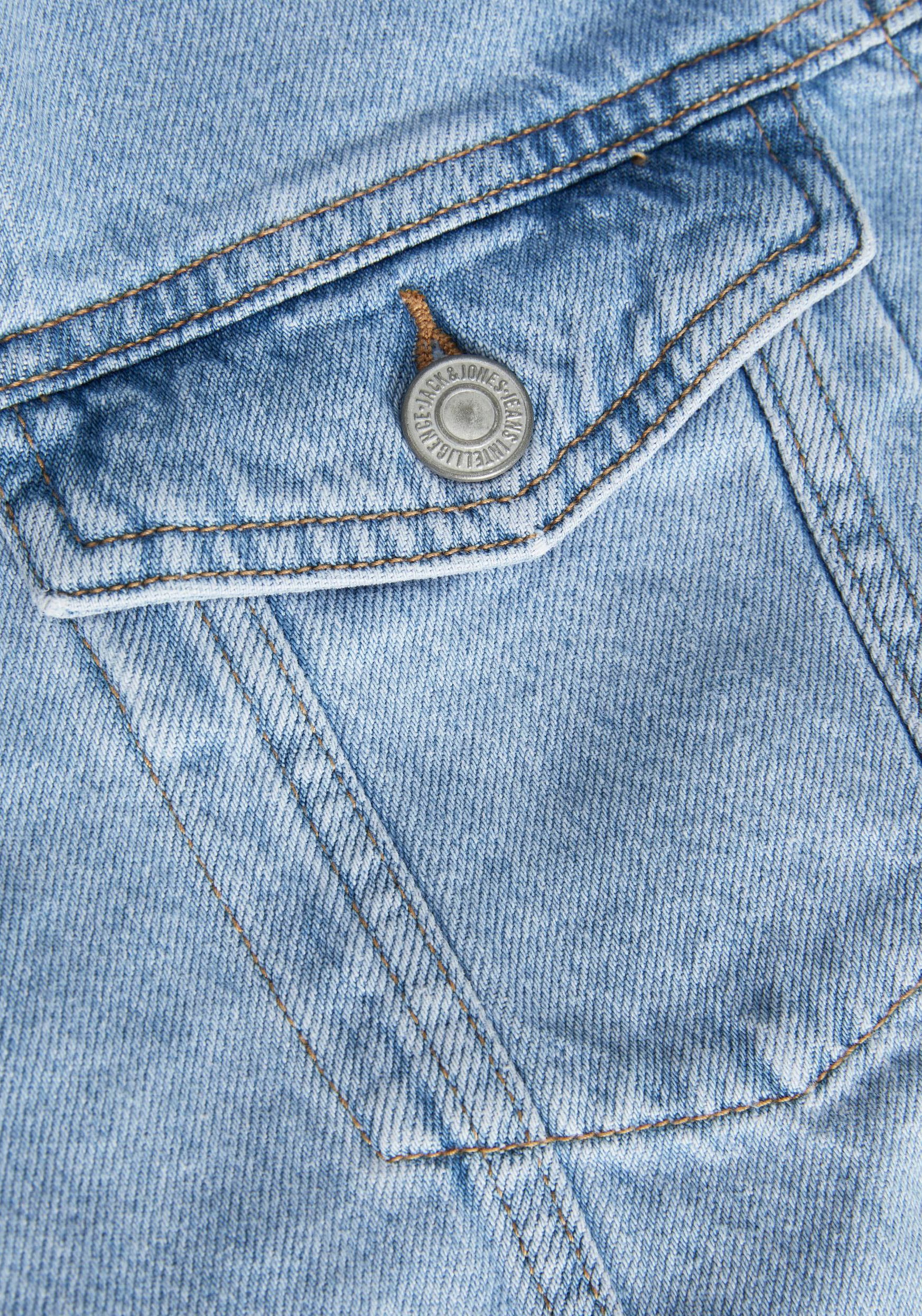 Jack & Jones Jeansjacke »JJIJEAN  Denimjacke, ideal für Frühling, mit Knopfleiste und Taschen« Abriebeffekte, modisch, regular fit, Baumwolle