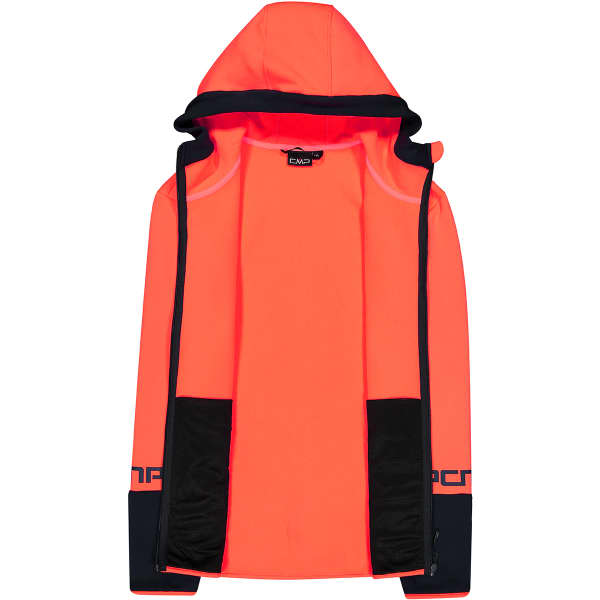 Veste polaire CMP MAN JKT FIX HOOD FLAMINGO FLUO B.BLUE