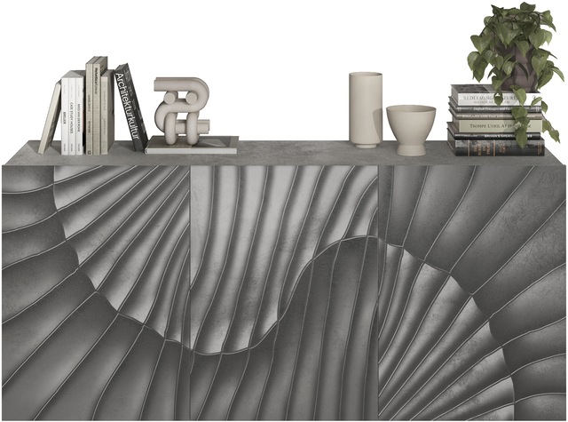 INOSIGN Sideboard »Snake, Kommode, Anrichte, Stauraummöbel Breite 181 cm, Siebdruck-Front« moderne Wohnmöbel, 3 Türen, viel Stauraum, stilvoll und funktional