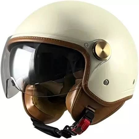 Casque Kokpit K-120 Solid Crème - Casque Demi-Jet KOKPIT