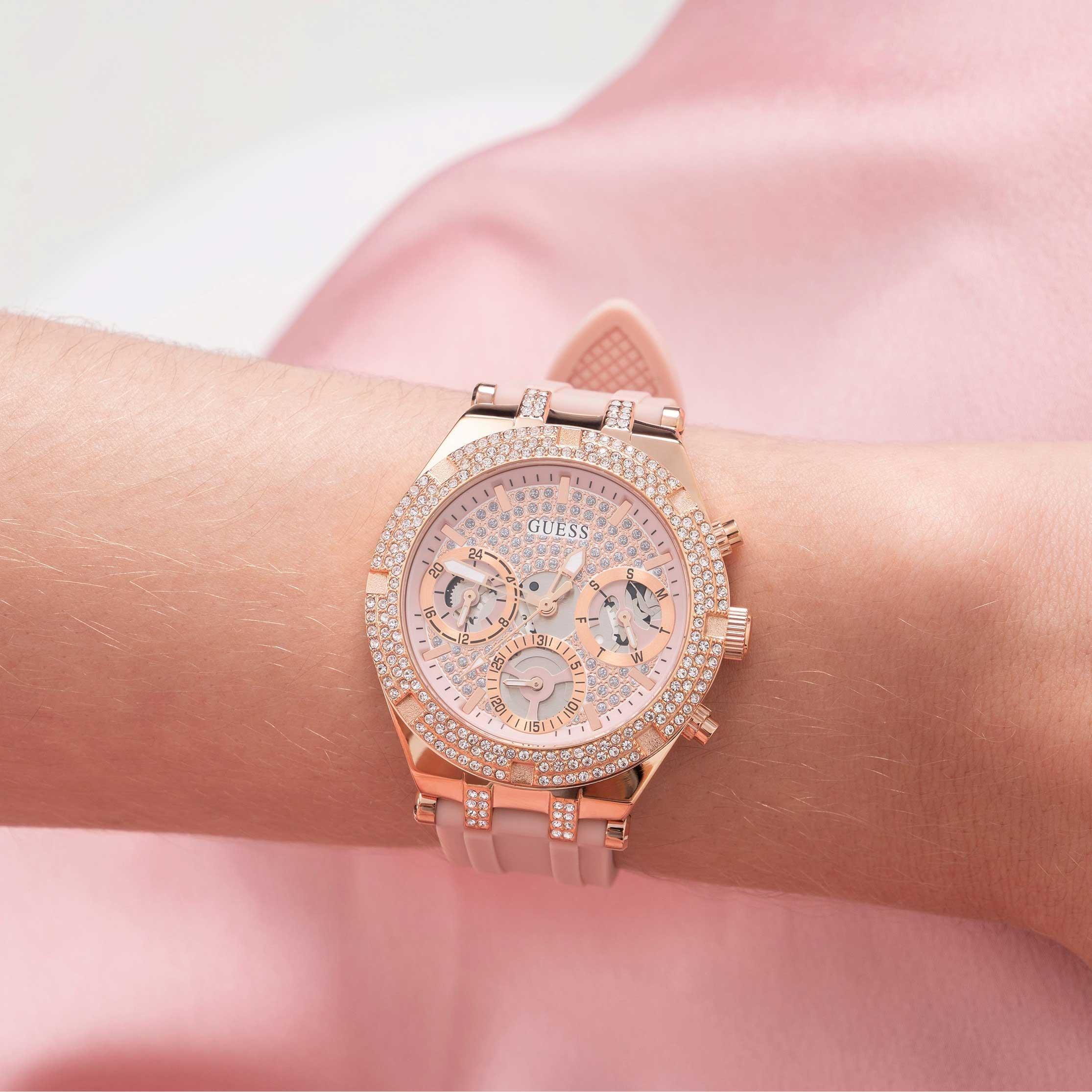 Guess Ladies Guess Heiress Pink Rose Gold Watch GW0407L3