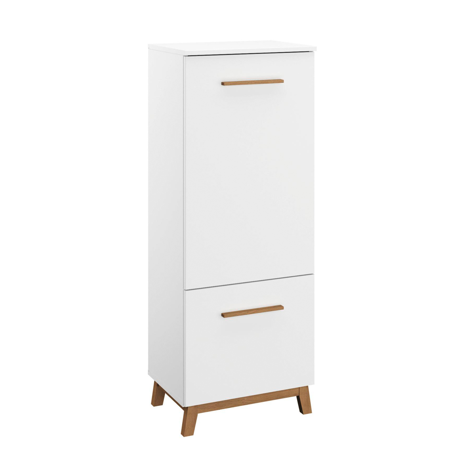 Kommode - alpinweiß - 2 Drehtüren - 127 cm hoch