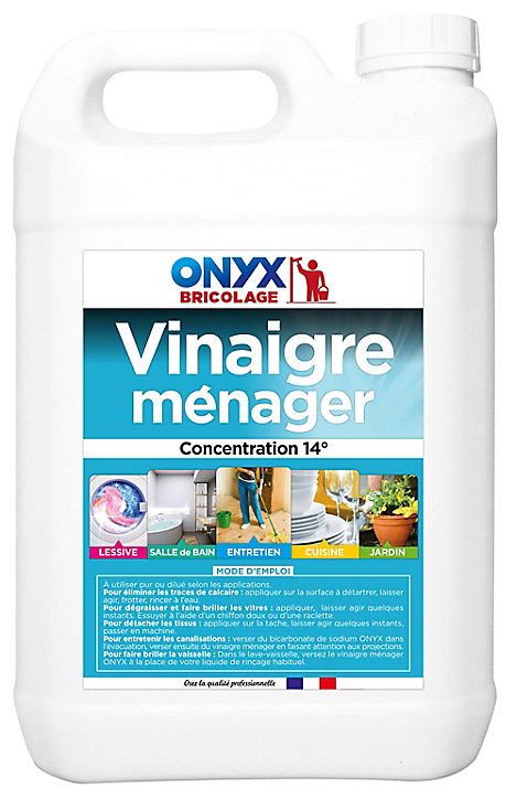Vinaigre ménager concentration 14° Onyx bricolage 5L