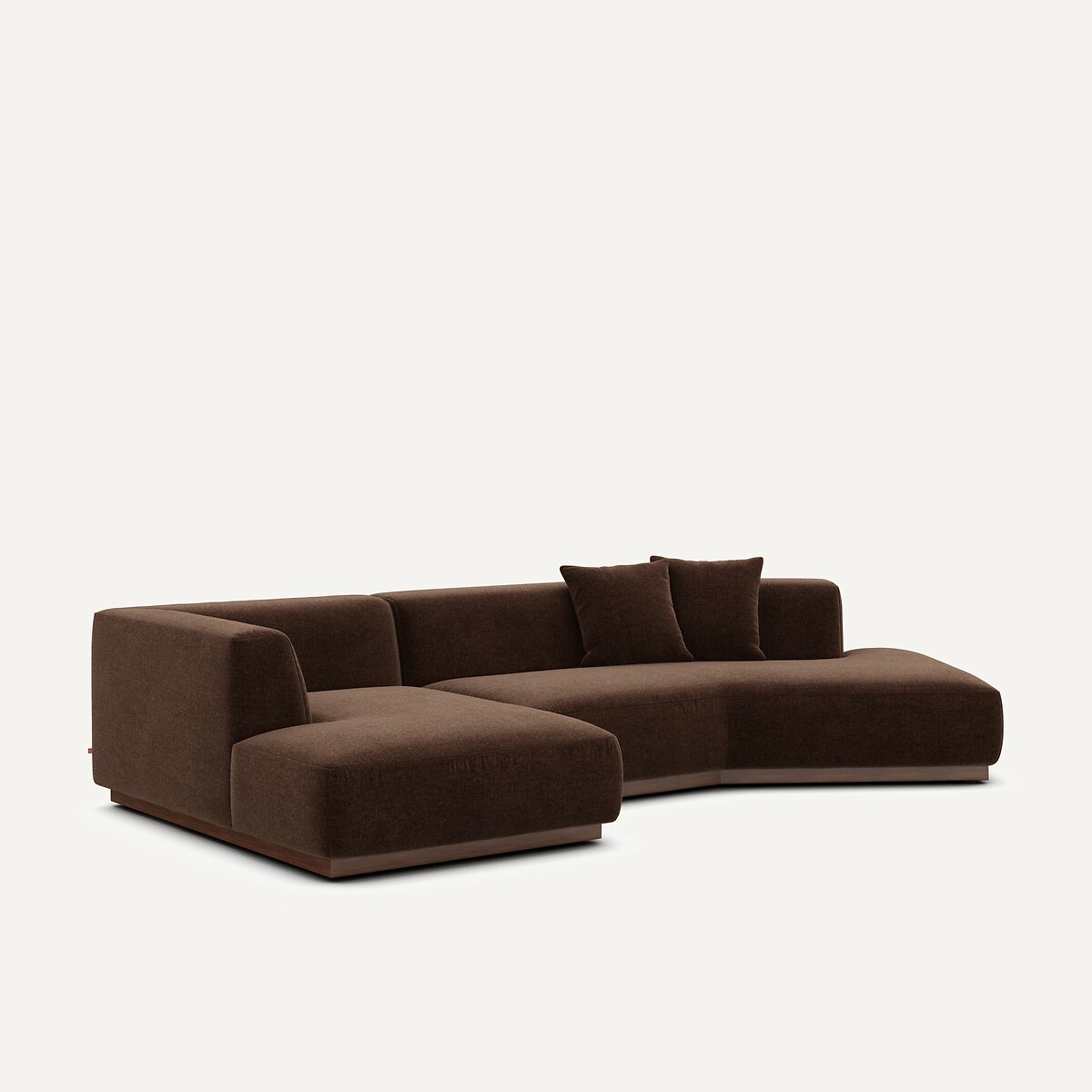AM.PM<br>Sofá de canto aberto em veludo chenille, Jacopo