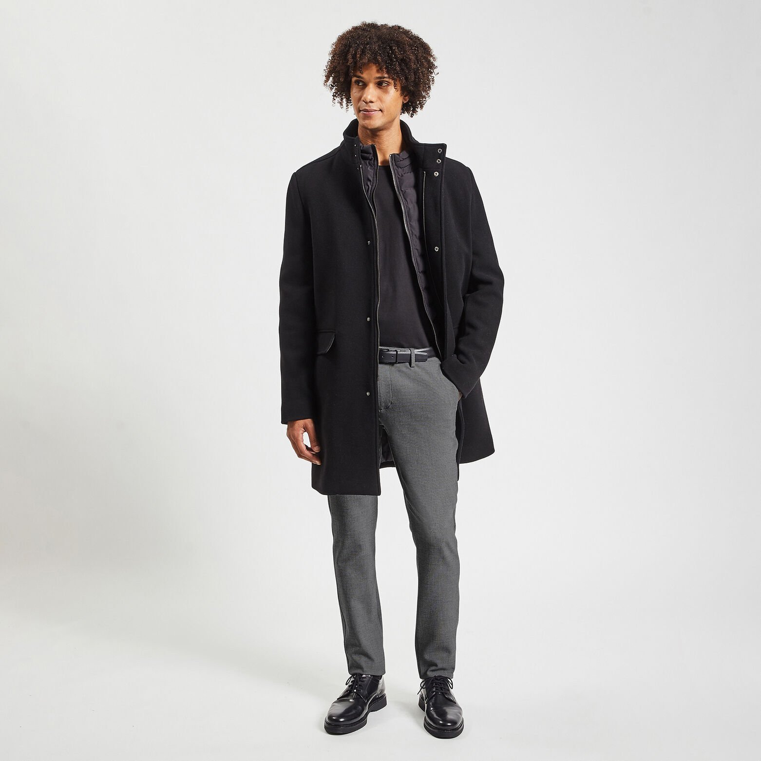 Pantalon chino slim elastiqué reliefé Gris clair
