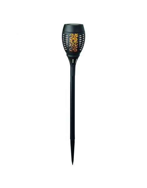 Lumineo Solar Fakkel Met Vlam Effect - Tuinverlichting - 49.5 cm Zwart 30 led