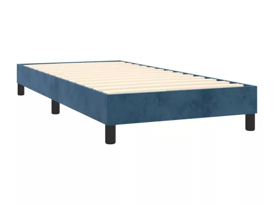 Sommier tapissier et matelas et LED Bleu foncé 90x190cm Velours
