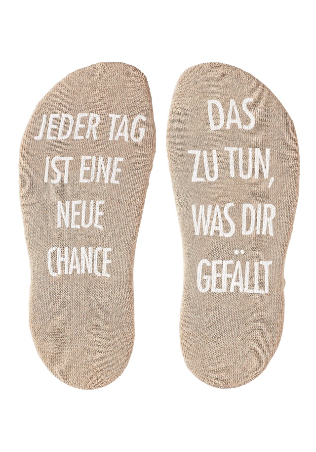 Arizona Kuschelsocken Packung, 3 Stk. tlg. mit Antirutsch in Form eines Spruches