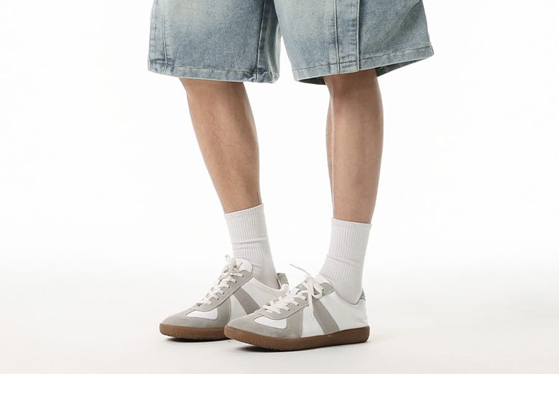 AXEN - Bermudashorts van gewassen denim met trekkoord in de taille