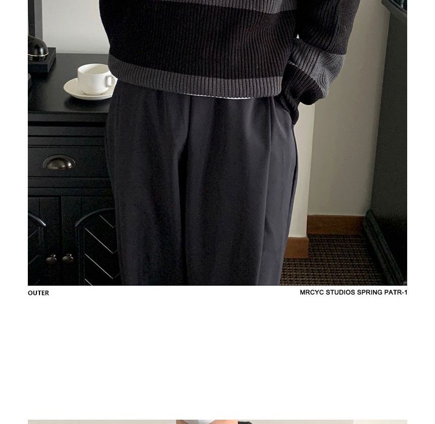 MRCYC - Gestreepte oversized polotop met lange mouwen