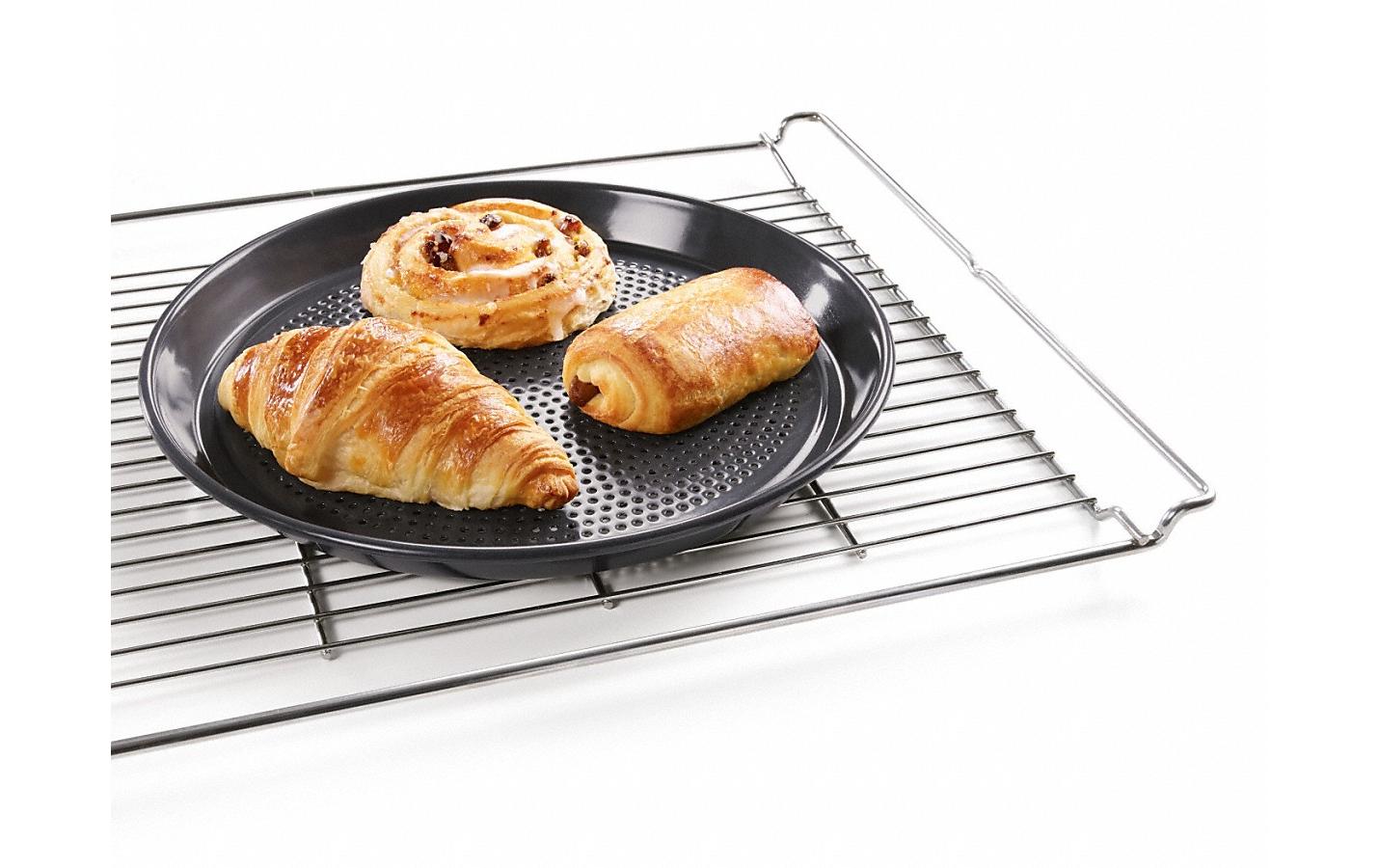Wähen-Backform HBFP 27-1 Gelocht, SchwarzRunde Backform zur Zubereitung von Brötchen, Croissants oder Pizzen