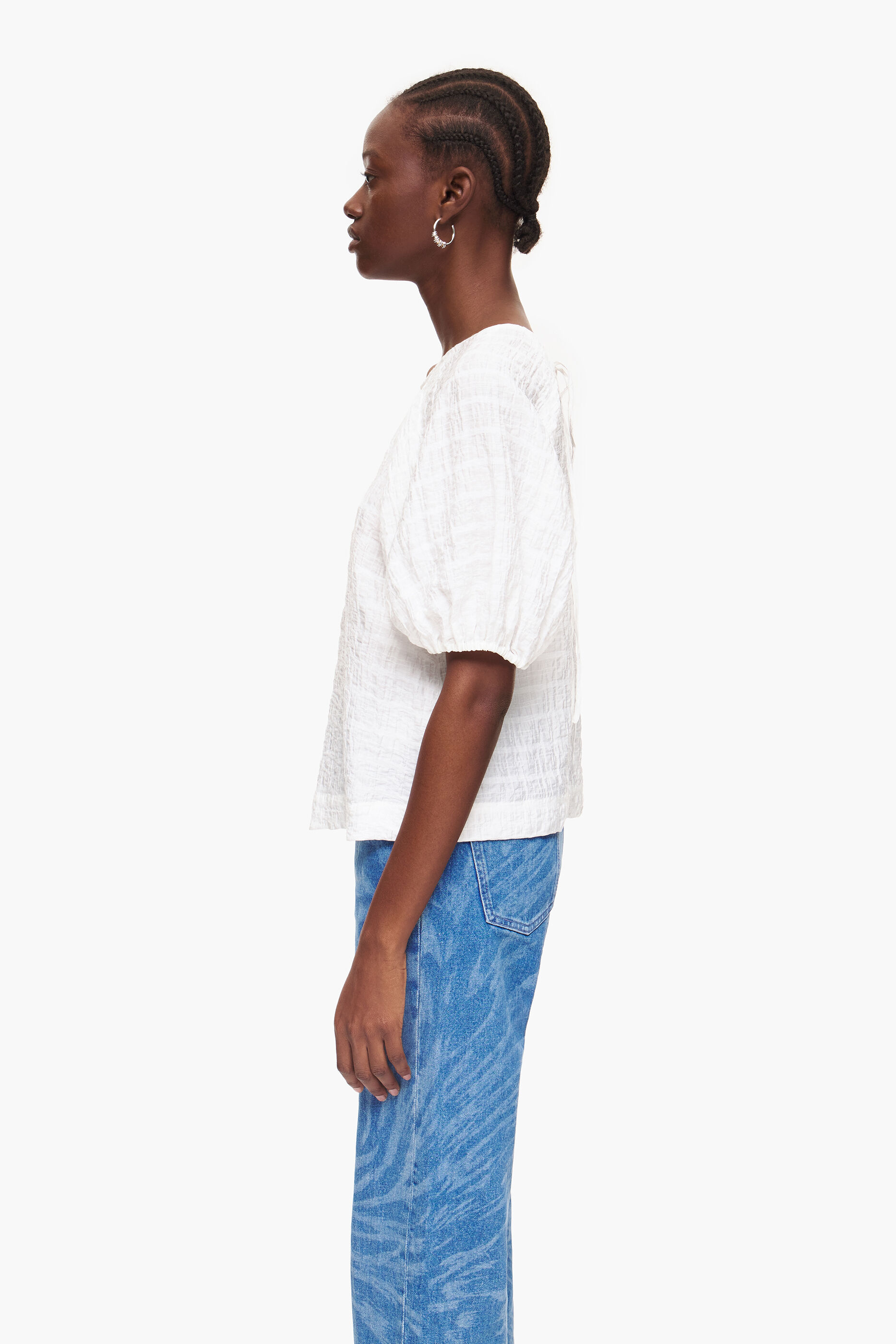 Blusa curta cor marfim