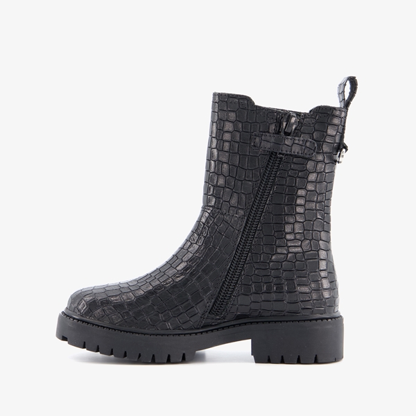 Groot leren meisjes chelsea boots met crocoprint