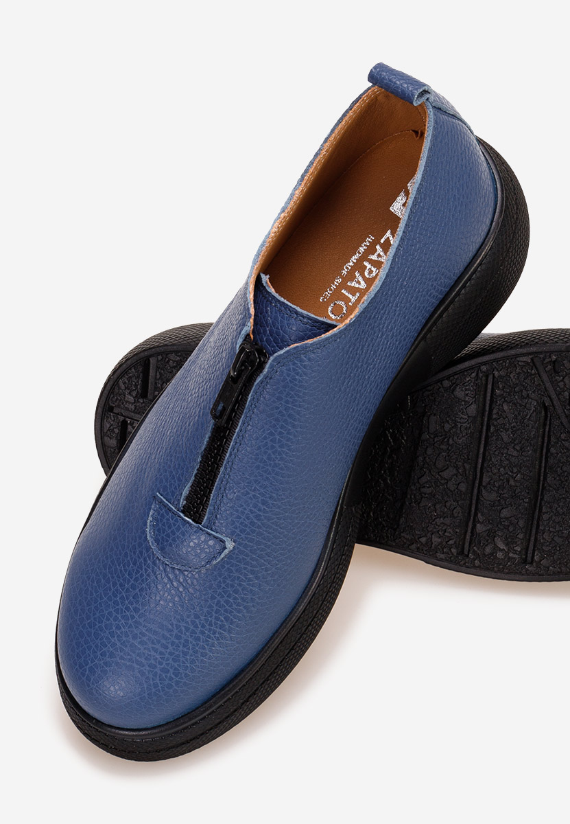 Chaussures casual femme en cuir marine Amaera