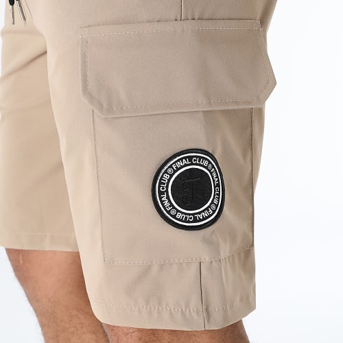 Short Cargo Black Patch 0028 Beige Foncé