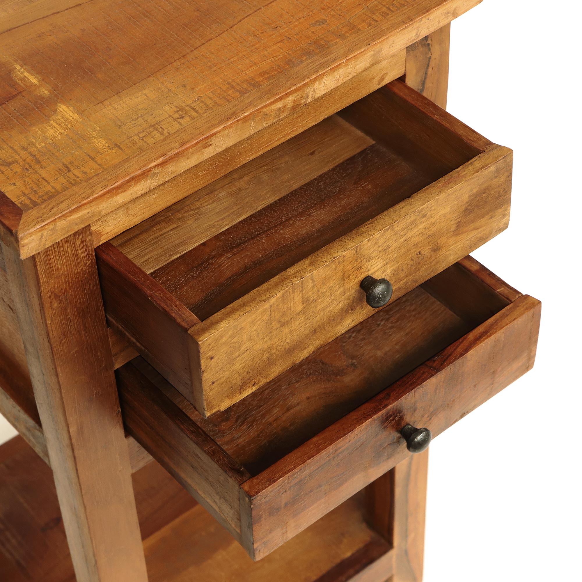 Beistelltisch 'Frehi', aus recyceltem Holz, H 76 cm, B 40 cm, L 40 cm von fischer's lagerhaus