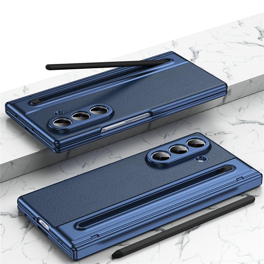 Samsung Galaxy Z Fold7 Hardcase Schutzhülle mit Touch Pen   Display Schutzglas - Blau