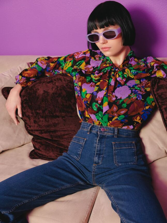 Chemise imprimé col lavallière