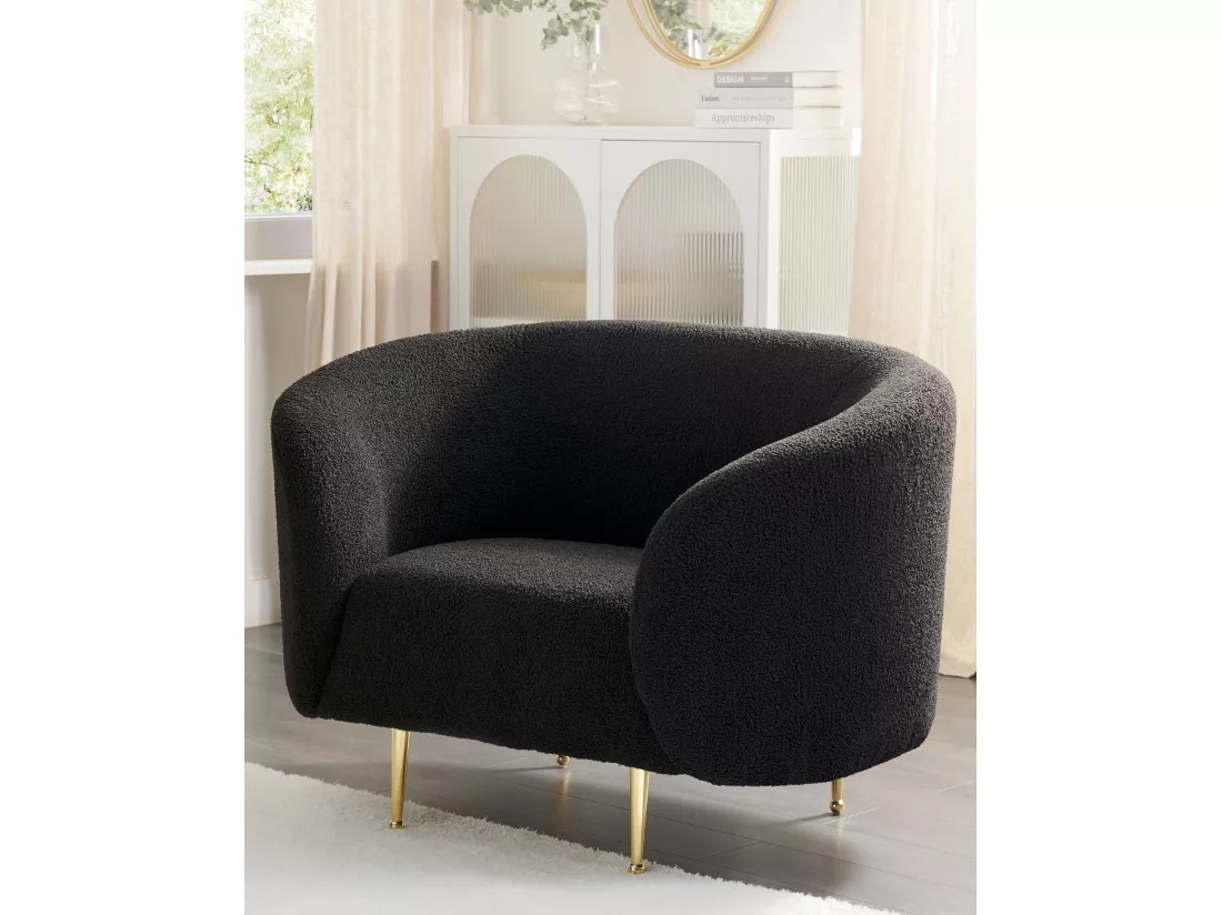 Fauteuil LOEN Bouclé Noir