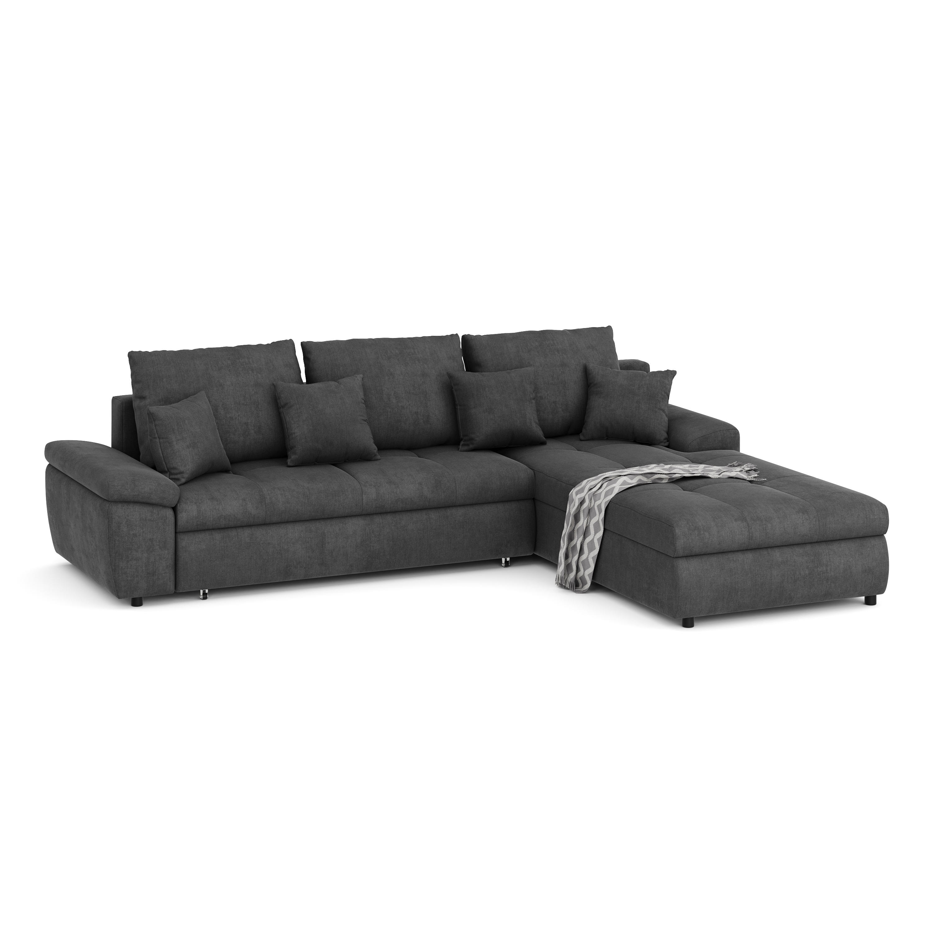 Ecksofa mit Schlaffunktion BRYNN rechts anthrazit