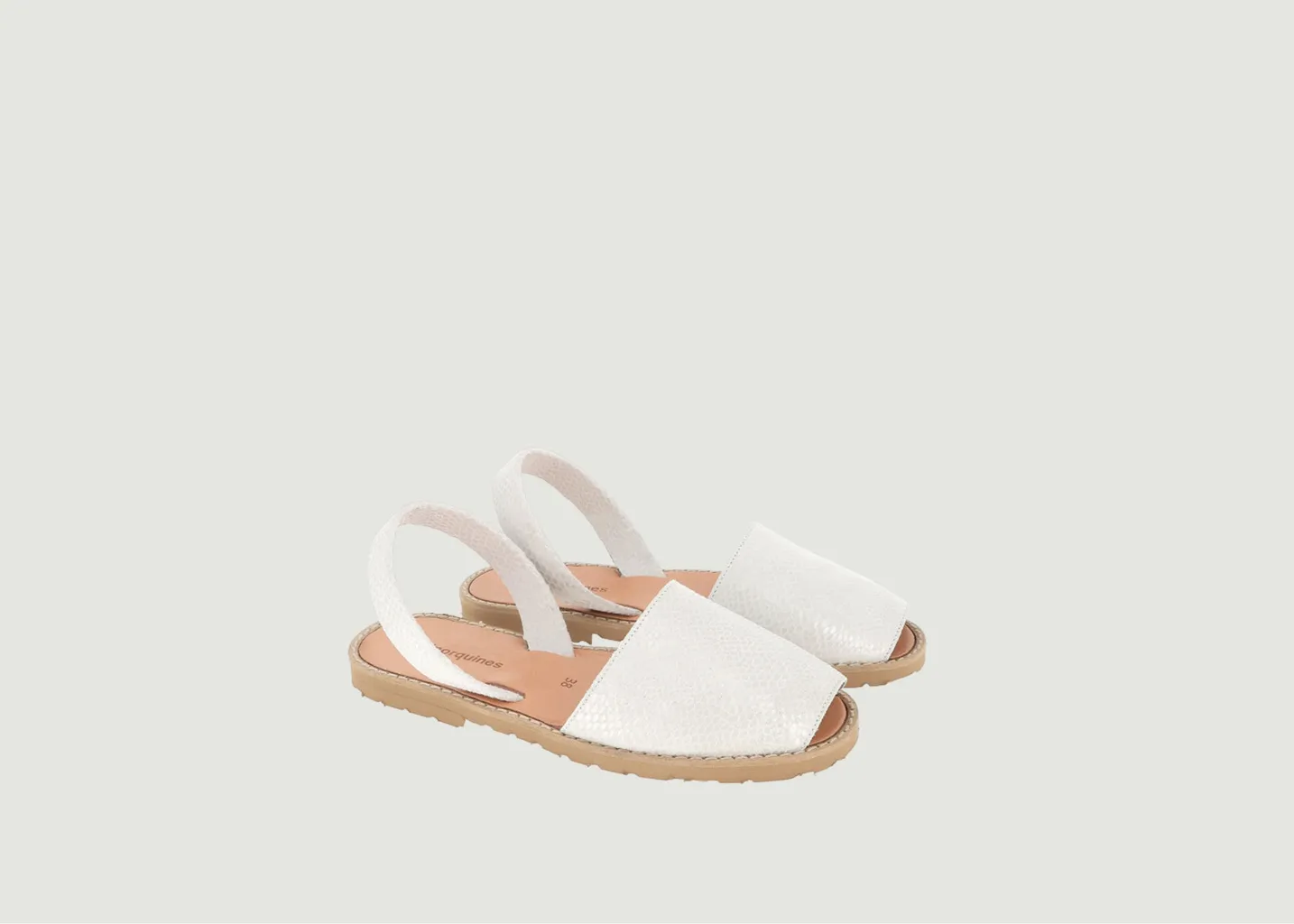 Sandales Avarca Cuir Lézard Blanco Minorquines
