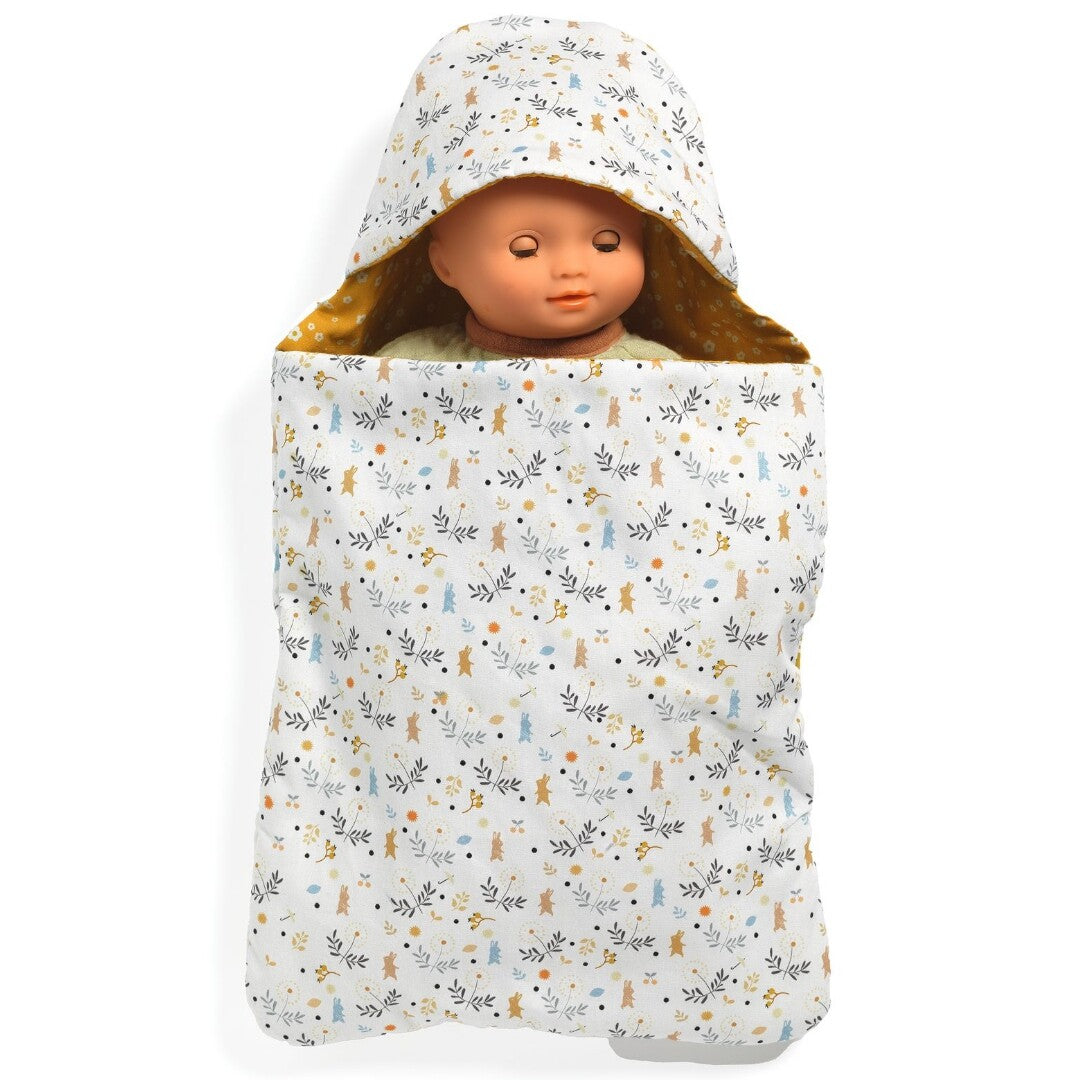 Djeco poppenslaapzak pomea - konijnen - 38 cm