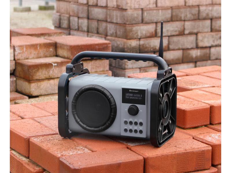 soundmaster Baustellenradio DAB80 Grau Baustellenradio mit DAB /UKW und Li-Ion Akku