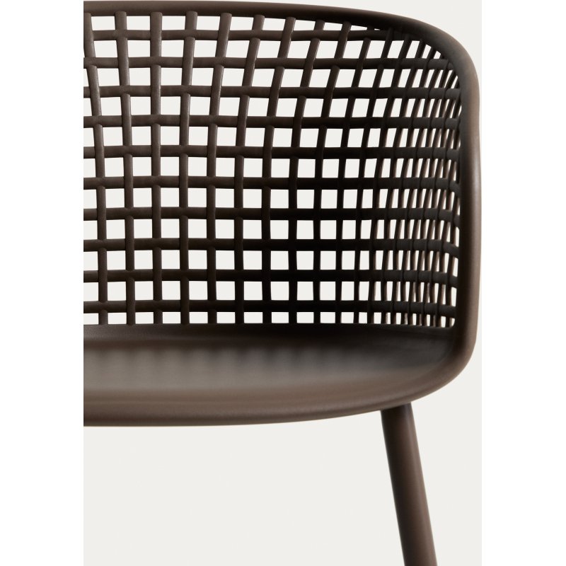 Chaise d’extérieur Tenaro en plastique avec structure en acier marron