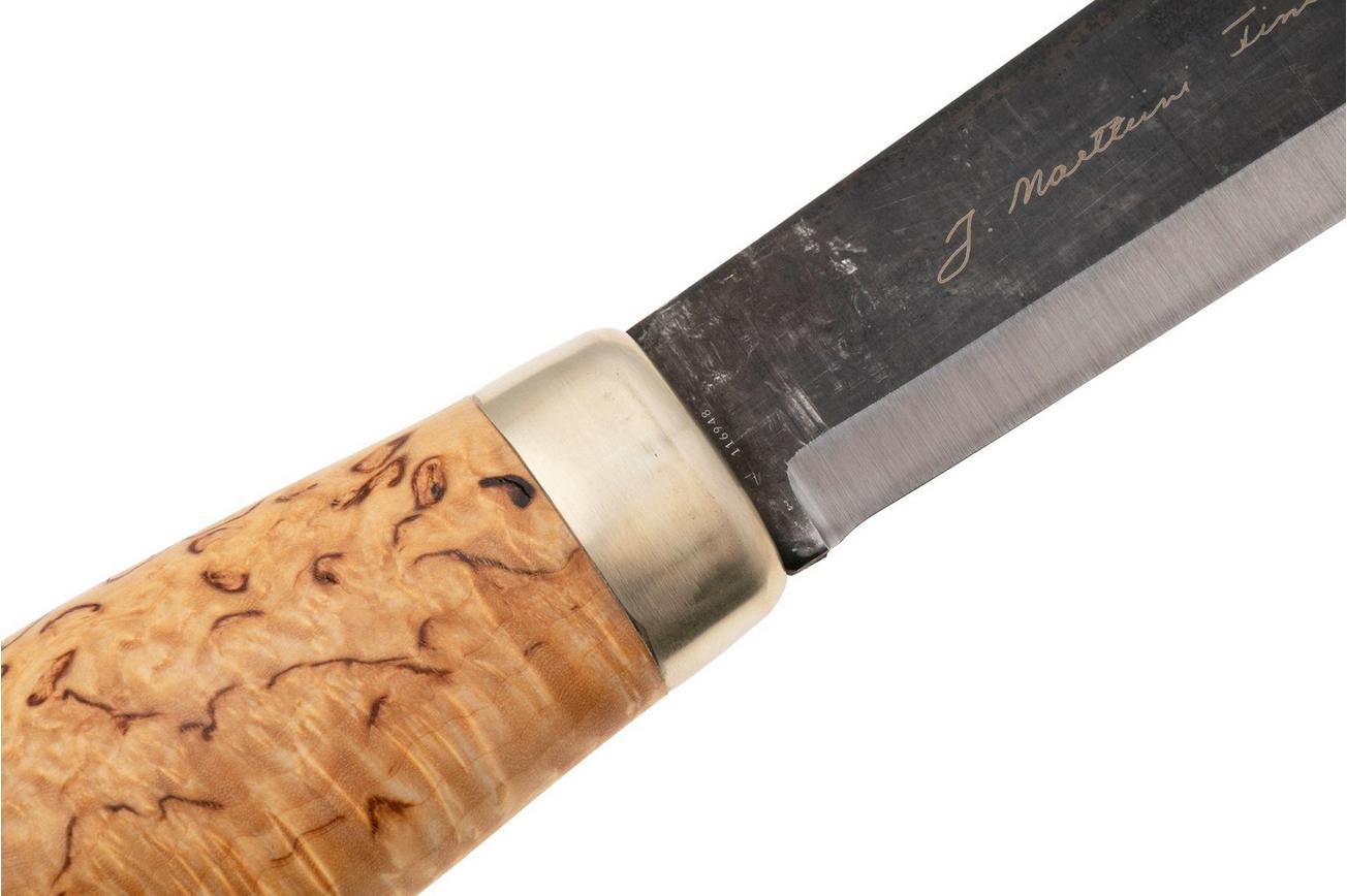 Marttiini Hiilileuku 240012 Carbon Steel, Curly Birch, vaststaand mes