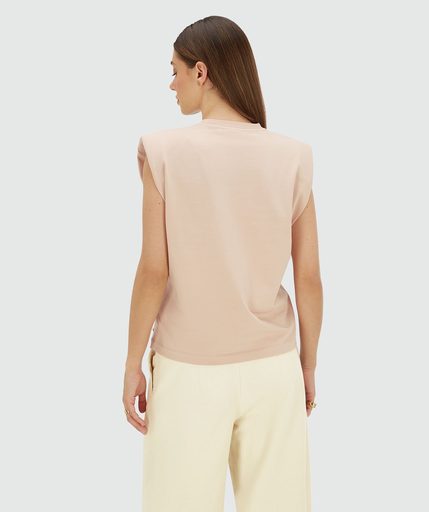 JV-SUE regular fit T-shirt met schoudervulling - dusty pink
