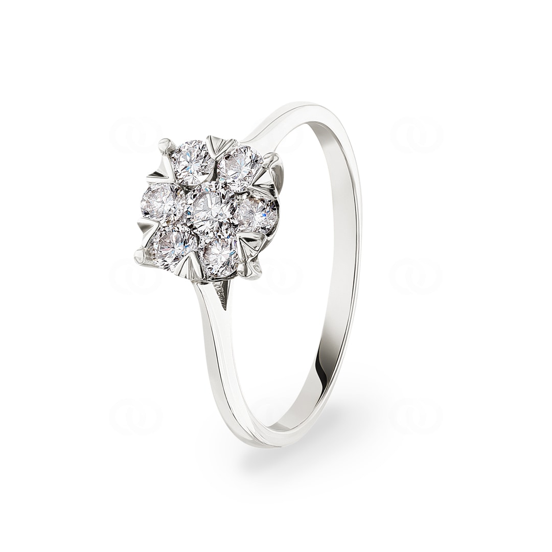 0.49 Karat Diamanten Verlobungsring 750/18 K Weissgold