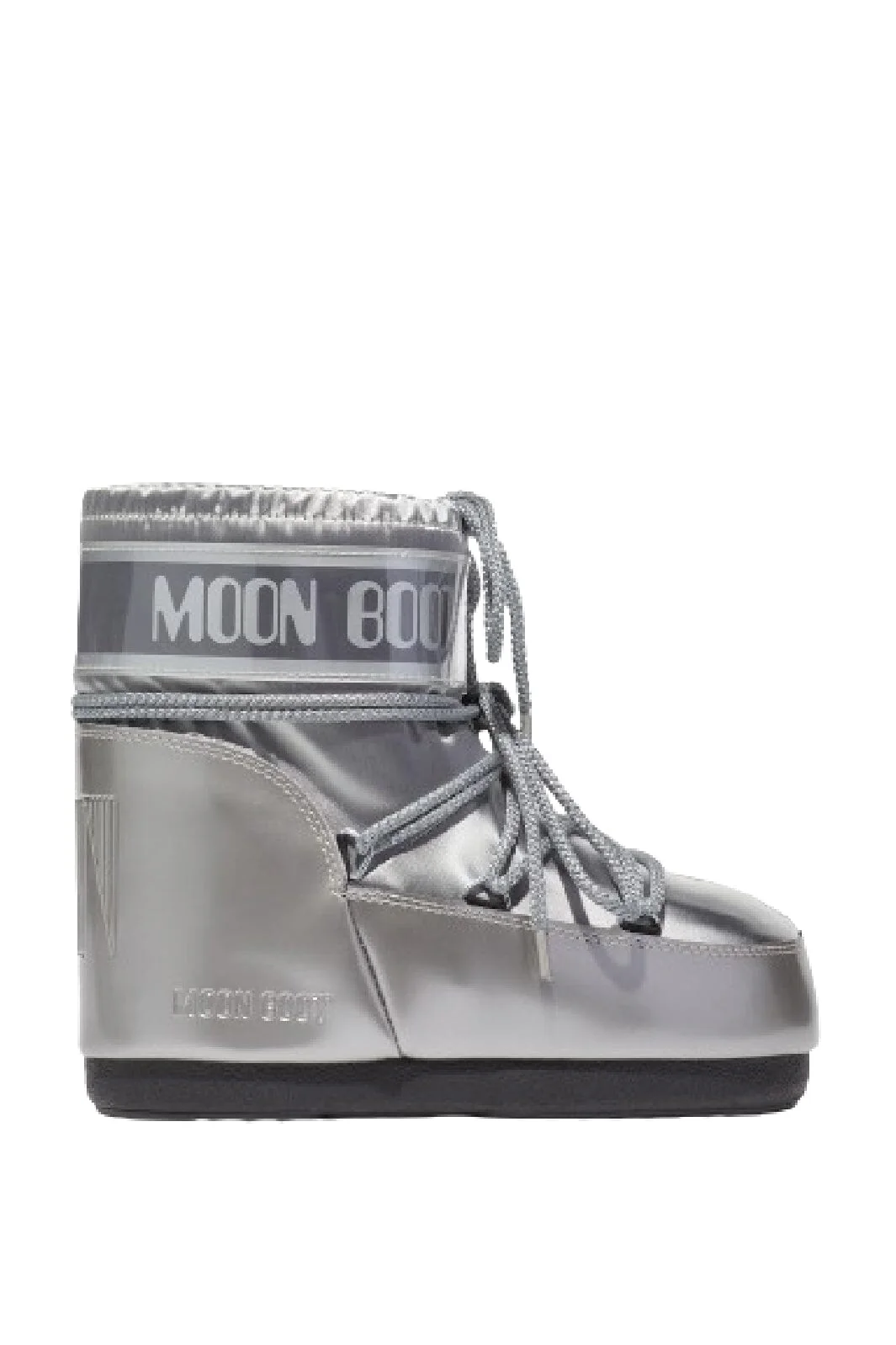 Moon Boot Icon Low Glance Silver Satin
