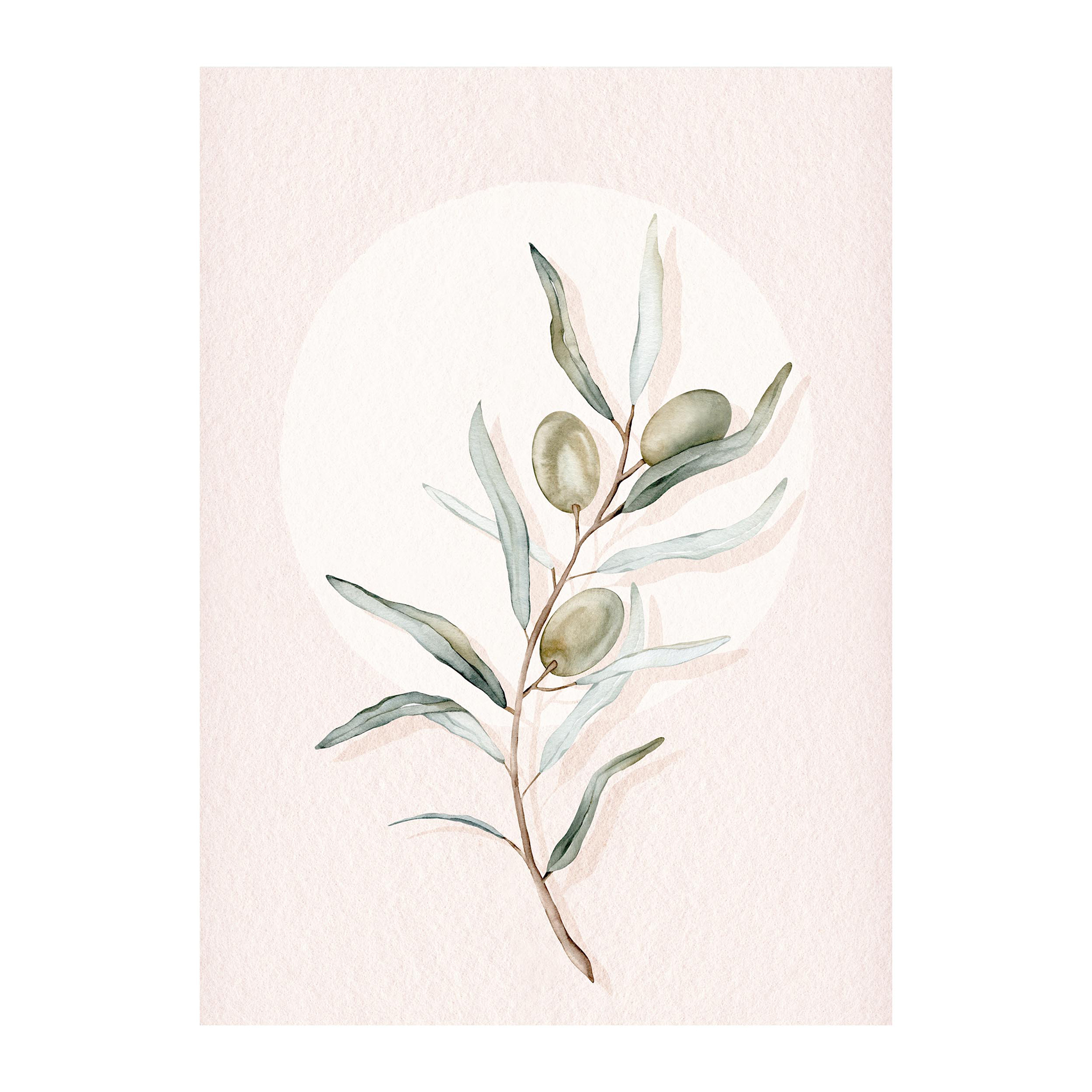 Gerahmtes Bild CIRCLE OLIVES - 30x40 cm