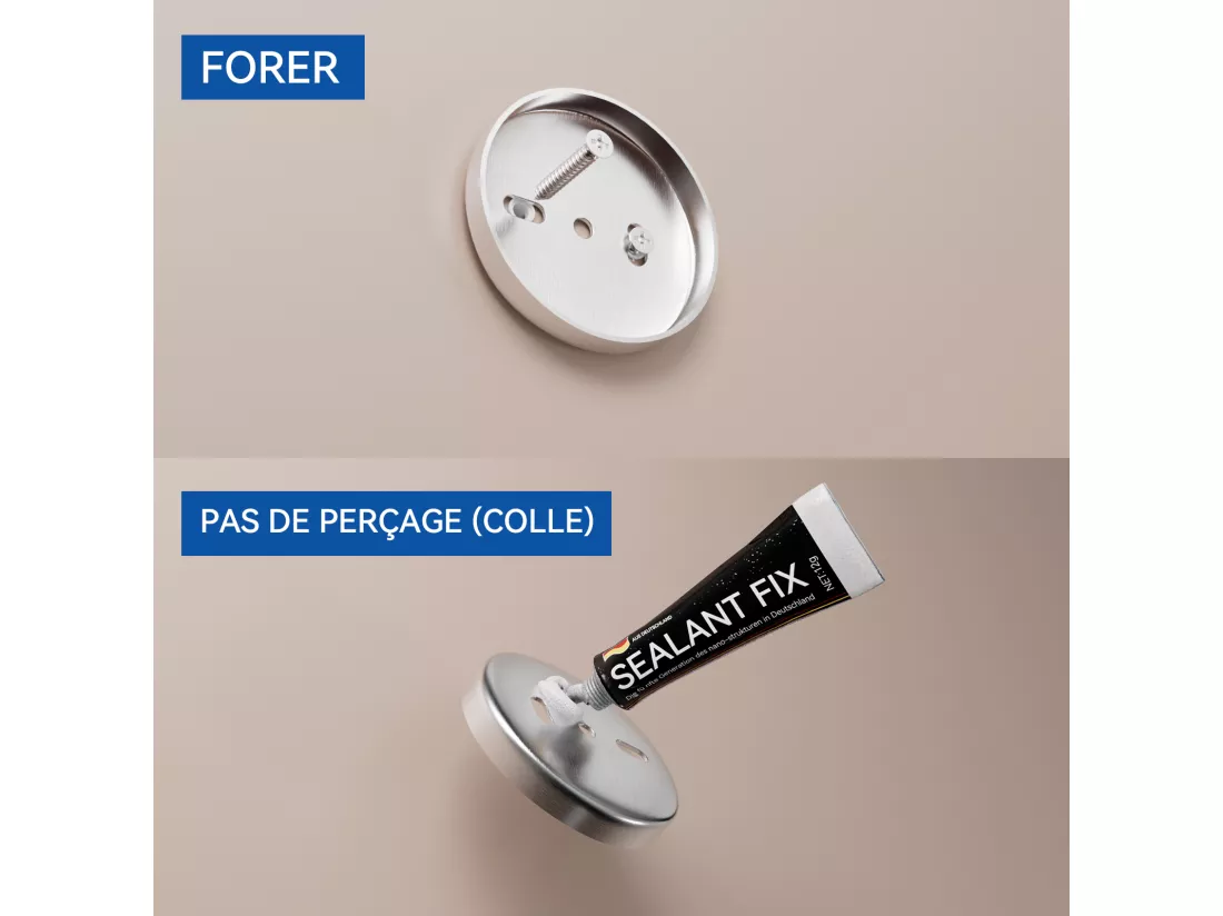 Auralum MAX Colonne de douche Interrupteur à poignée Ensemble de douche+Porte-Serviettes de Salle de Bain,Auto-adhésif/ Perçage,60CM,en INOX 304