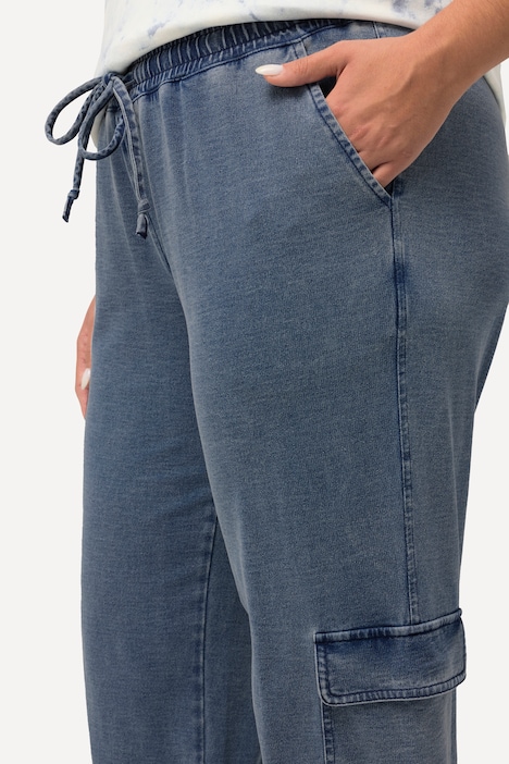 Sweathose Rena, Jeanslook, Elastikbund, indigo dyed