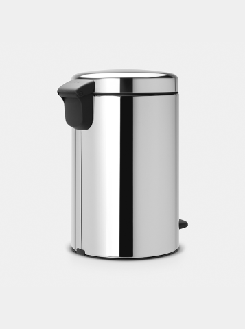 NewIcon Pedaalemmer, 12 liter, metalen binnenemmer - Brilliant Steel