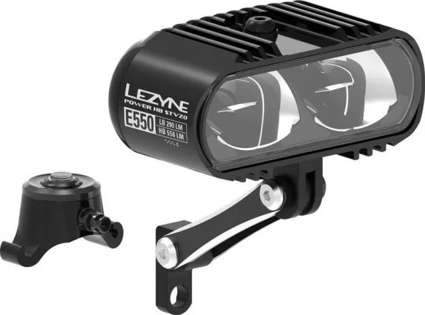 Lezyne HB StVZO E550, Forlys, Sort, Aluminium, LED, Hvid, 550 lm