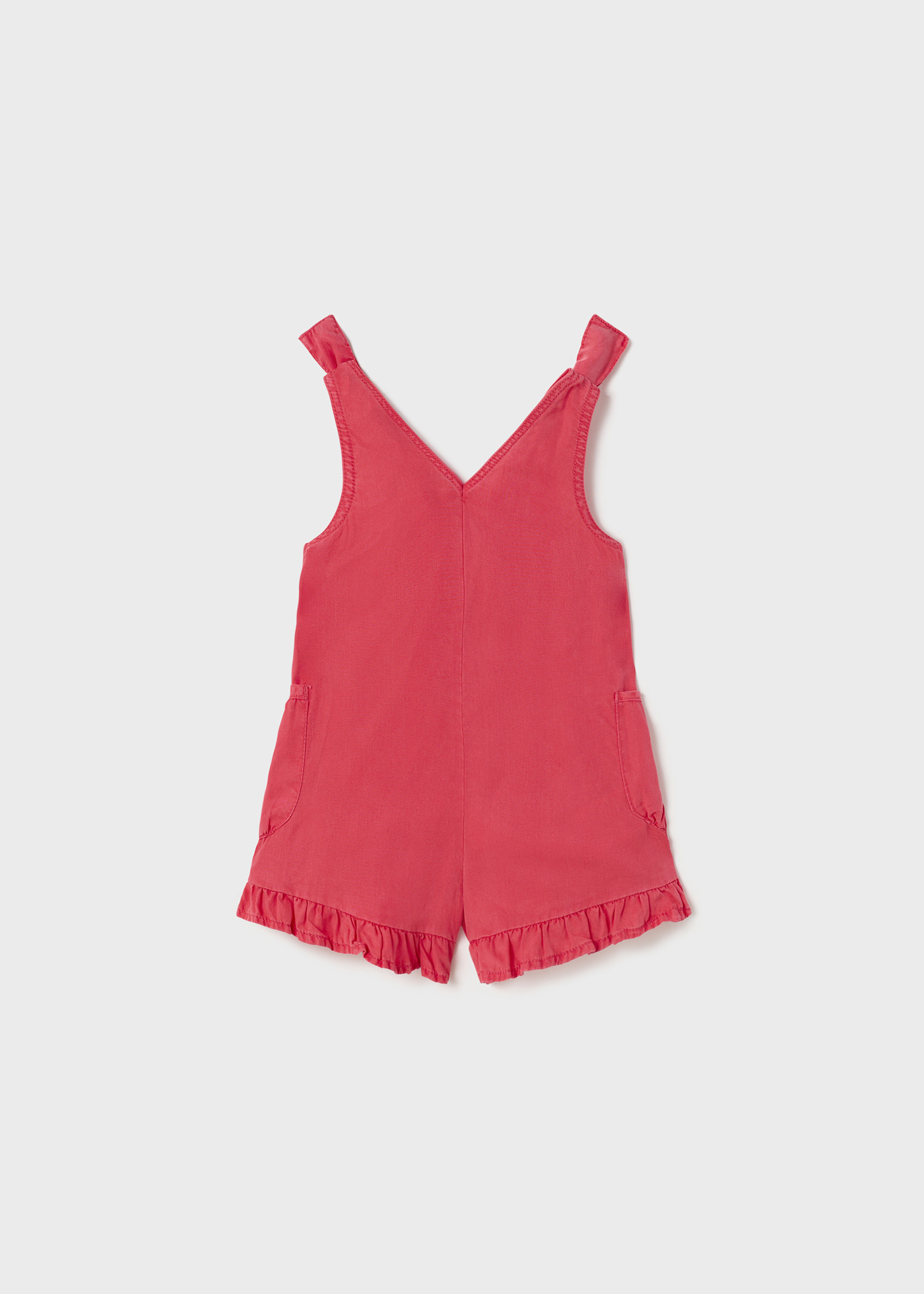Macacão curto e fluido em TENCEL™ Lyocell para bebê