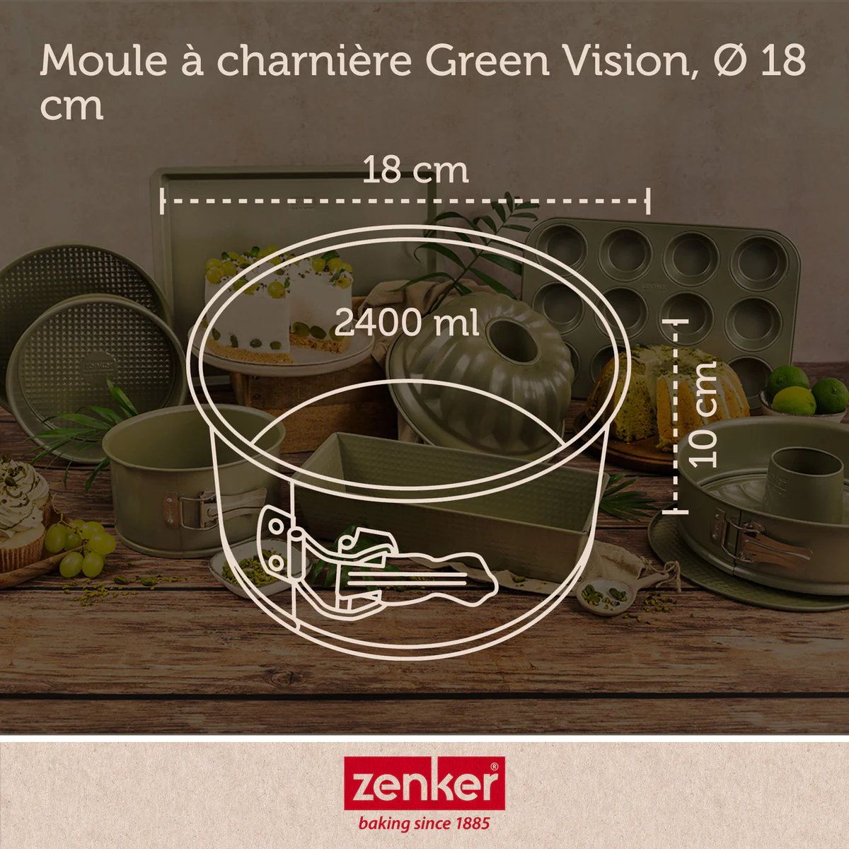 Moule à panettone à charnière 18 cm Green Vision Zenker