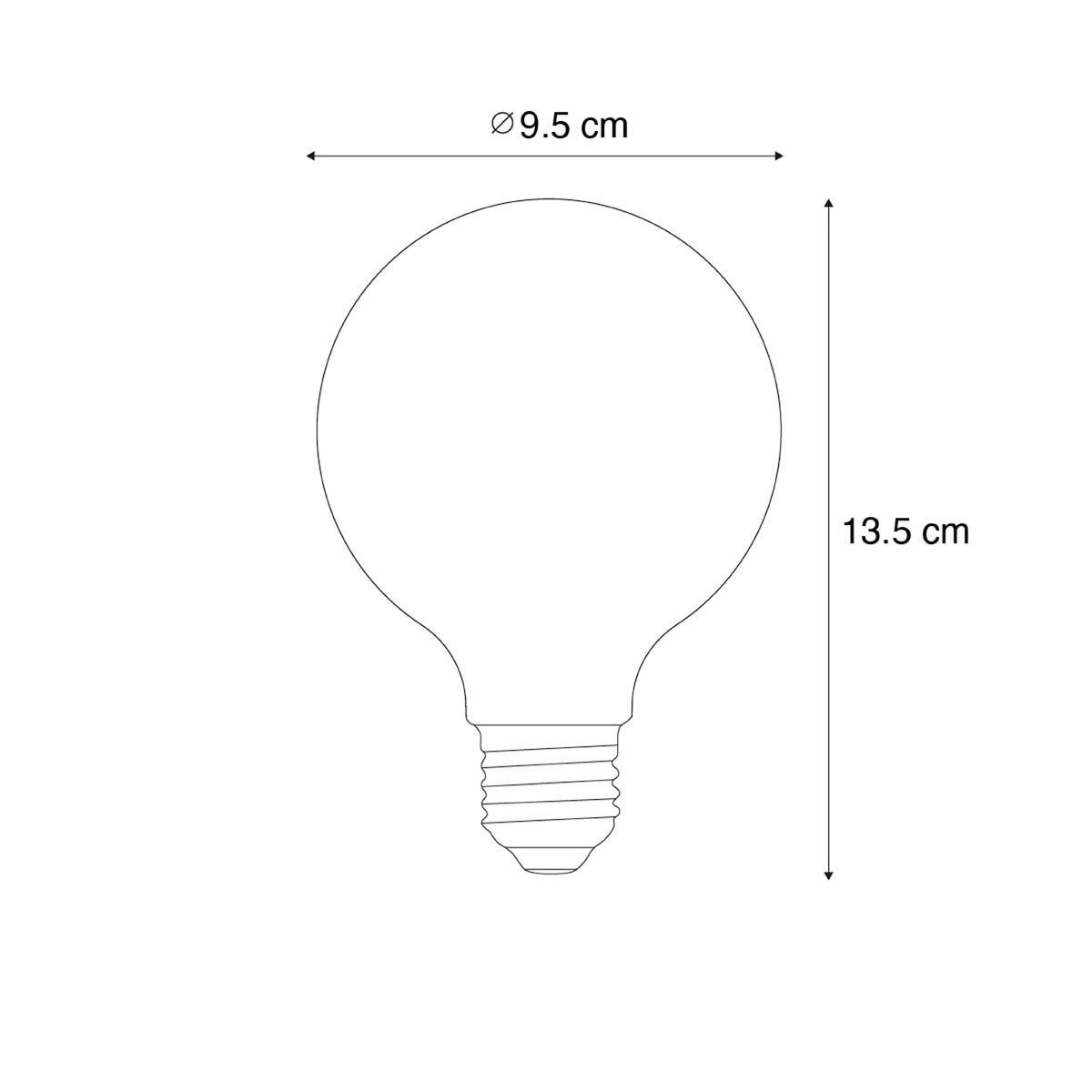 Set van 5 E27 dimbare LED lamp G95 5W 450 lm 3000K