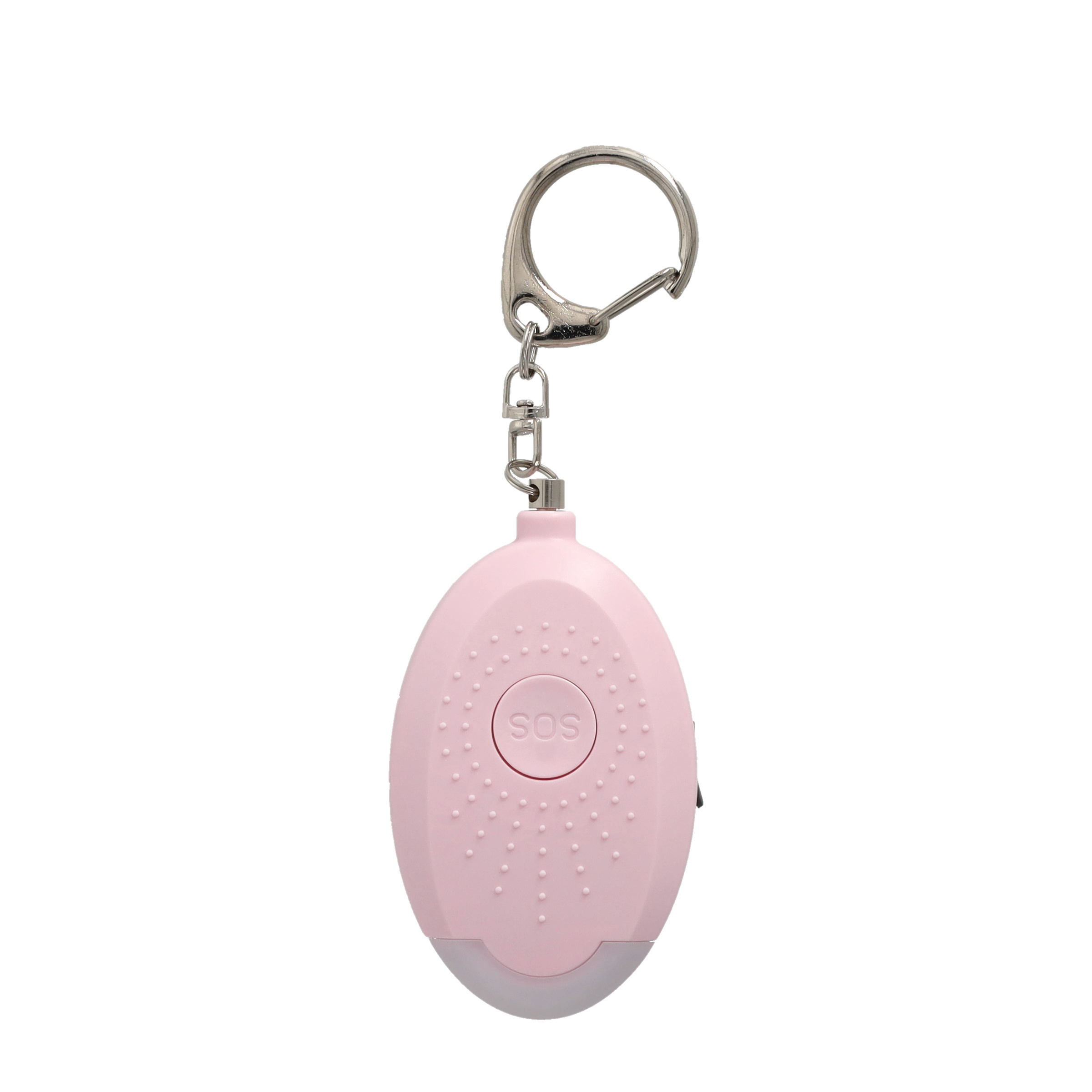 (130db) Mobiler Taschen Alarm Personen Alarmanlage Alarmsirene mit Taschenlampe und Schlüssel Anhänger - Rosa