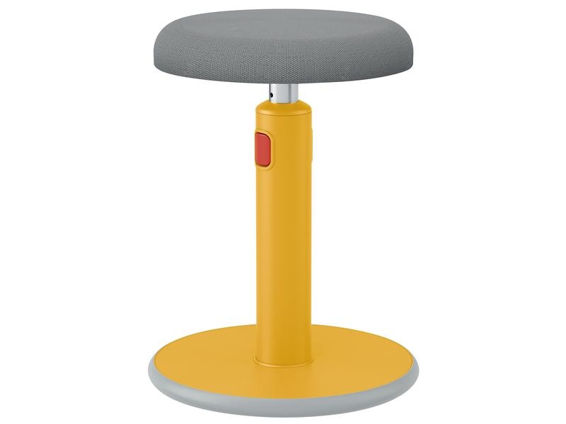Leitz Ergo Cosy Active Sitz und Stehhocker Gelb Höhenverstellbarer, ergonomischer Hocker zum Sitzen und Stehen für eine verbesserte Muskelaktivität und bessere Körperhaltung