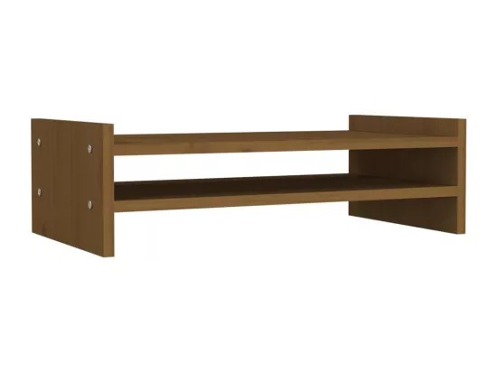 Support de moniteur Marron miel 50x27x15 cm Bois de pin solide
