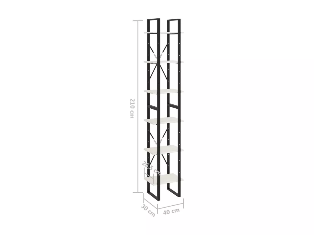 Armoire haute Blanc 40x30x210 cm Bois de pin solide