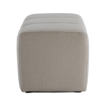 KARWEI poef Erie beige grof geweven stof
