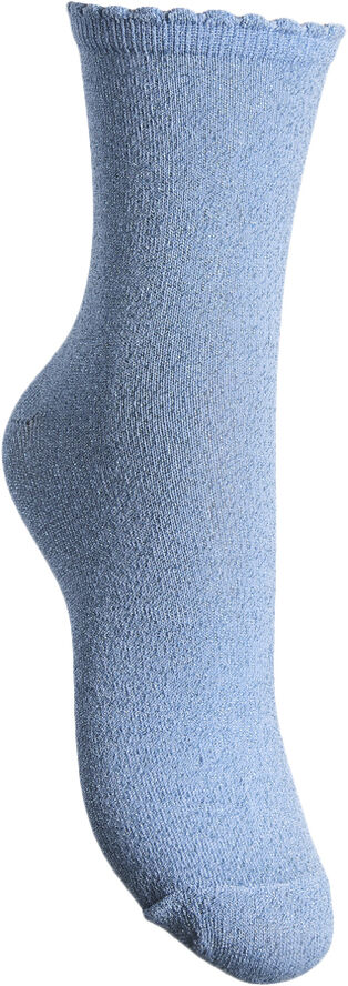 Pieces PCSEBBY GLITTER LONG SOCKS NOOS BC Azure blue/toned lurex