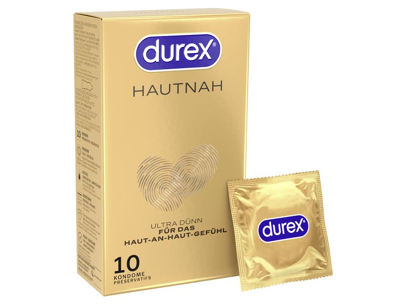 Durex Kondome Hautnah Classic 10 Stück Hochwertige Präservative zur sicheren Verhütung
