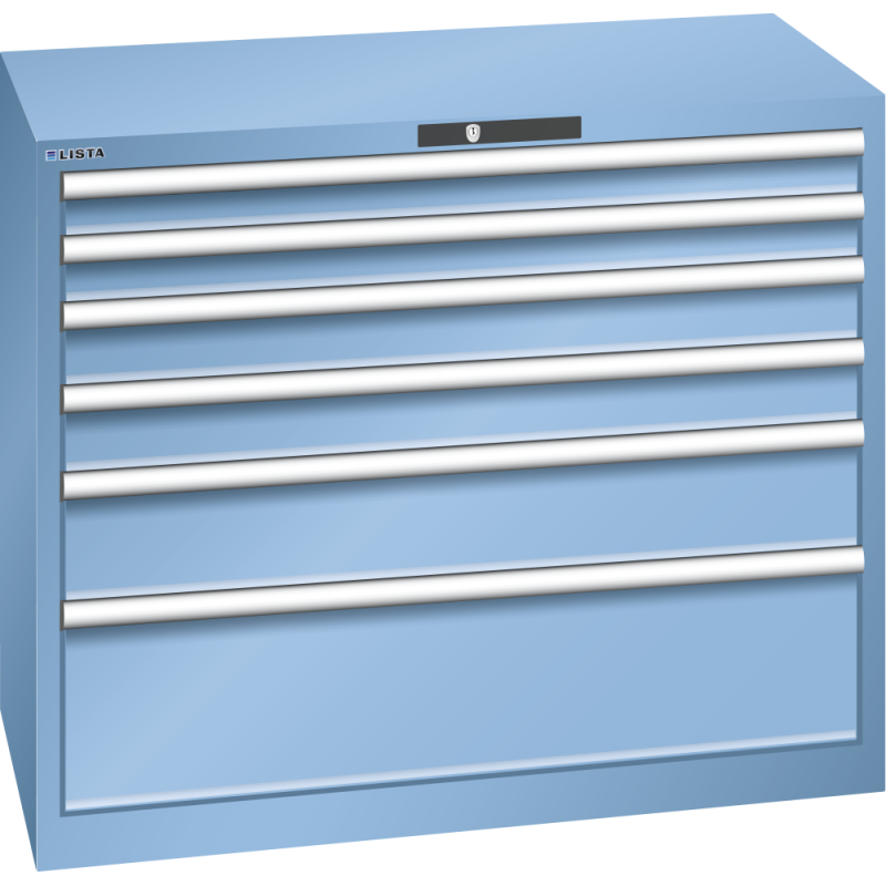 Armoire à tiroirs Lista 54 x 27E  H 85 x L 102,3 x P 57,2 cm 6 tiroirs Key Lock