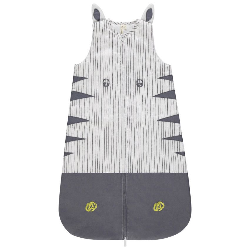 Turbulette sans manches zèbre à détails brodés modèle garçon - Gris